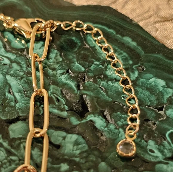 NEW Gold Paperclip Link Bracelet B1P27 - Picture 3 of 5